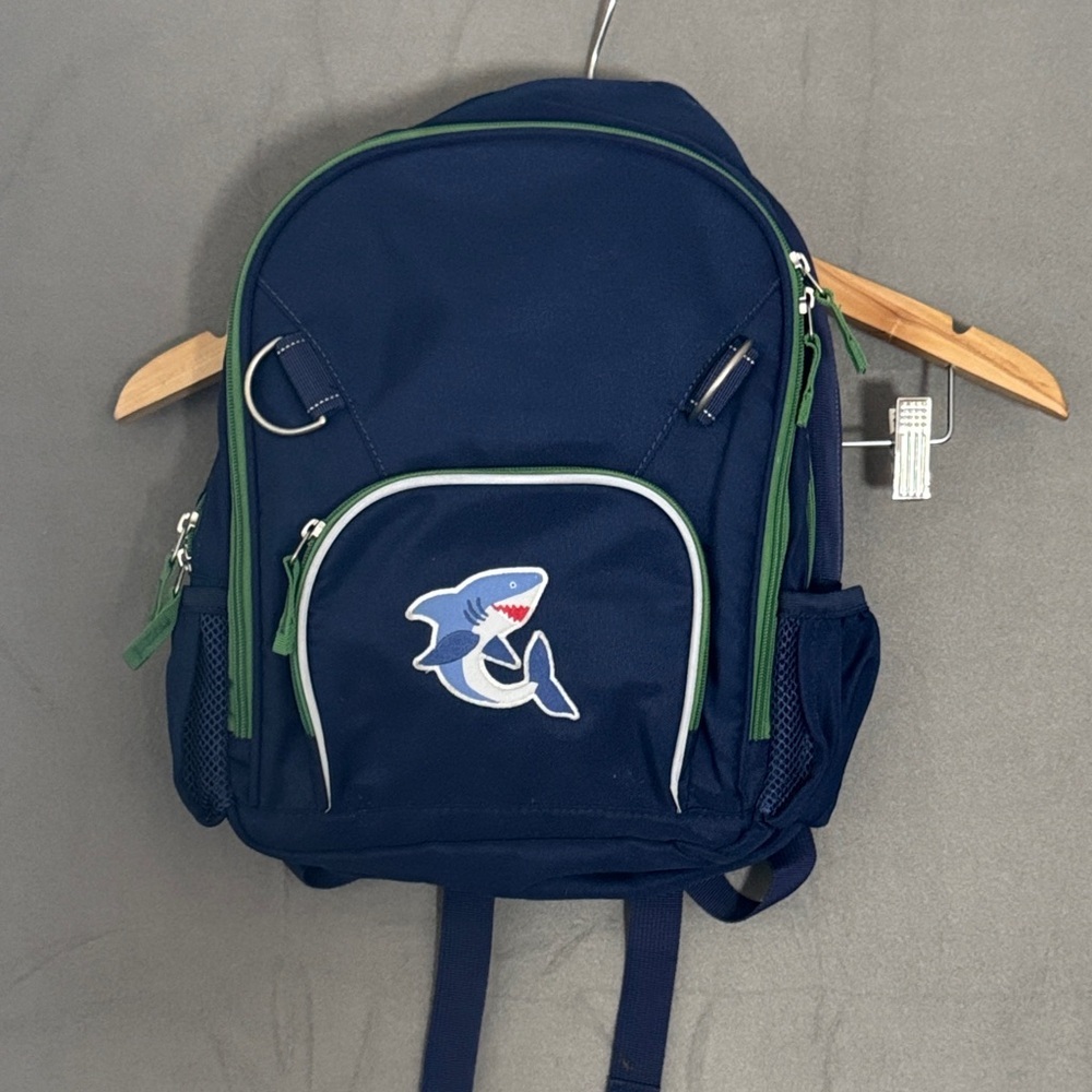 Pottery Barn Kids Shark Navy and Green Backpack